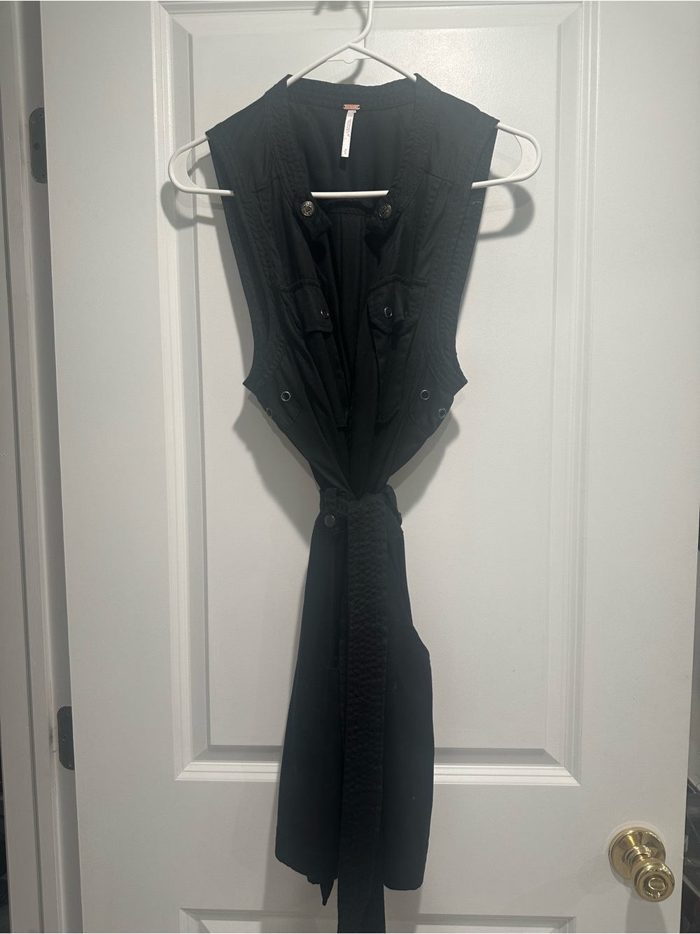 Free People Black One-Shoulder Tie Coverup